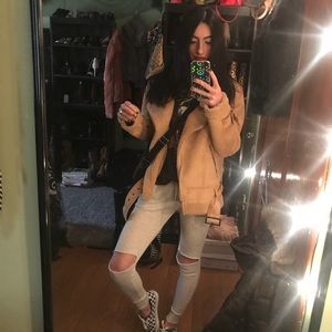 Suede/ Sherpa aviator jacket